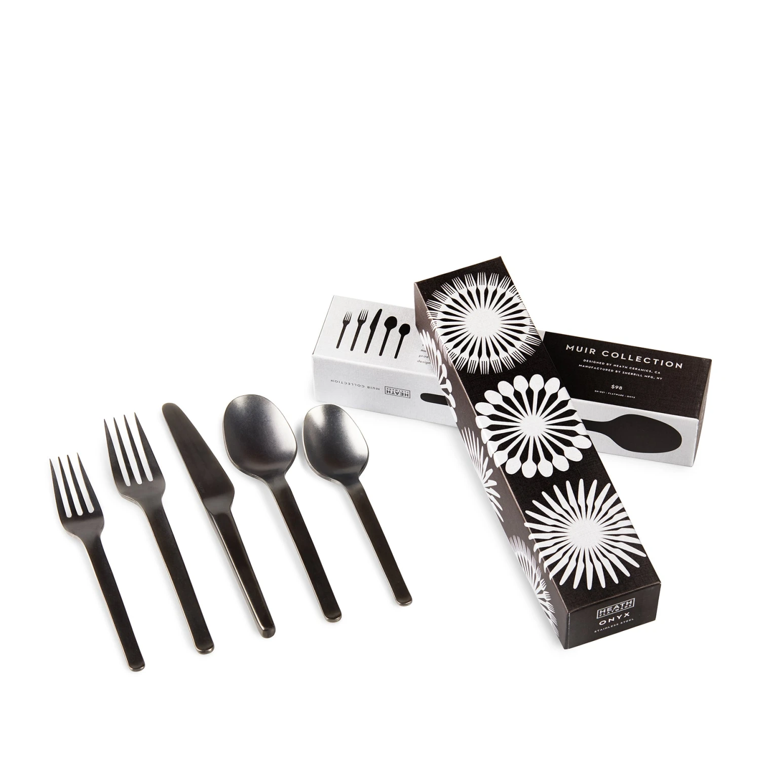 Heath Flatware All Dinnerware Muir Flatware In Onyx (5 Piece Setting) 3 Heath Flatware All Dinnerware Muir Flatware In Onyx (5 Piece Setting)