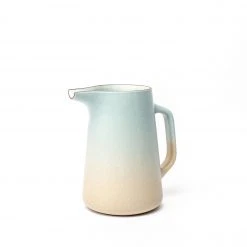 Heath Clay Studio Large Pitcher In Aqua And Barley All Dinnerware