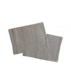 Växbo Lin Linen Rutig Strandrag Placemats In Graphite (Set Of 2)