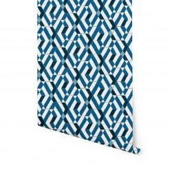 Heath For Hygge & West Wallpaper In Blue Quilt