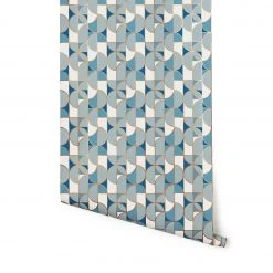 Heath For Hygge & West Wallpaper In Blue Slice