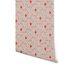 Heath For Hygge & West Wallpaper In Cayenne Quilt